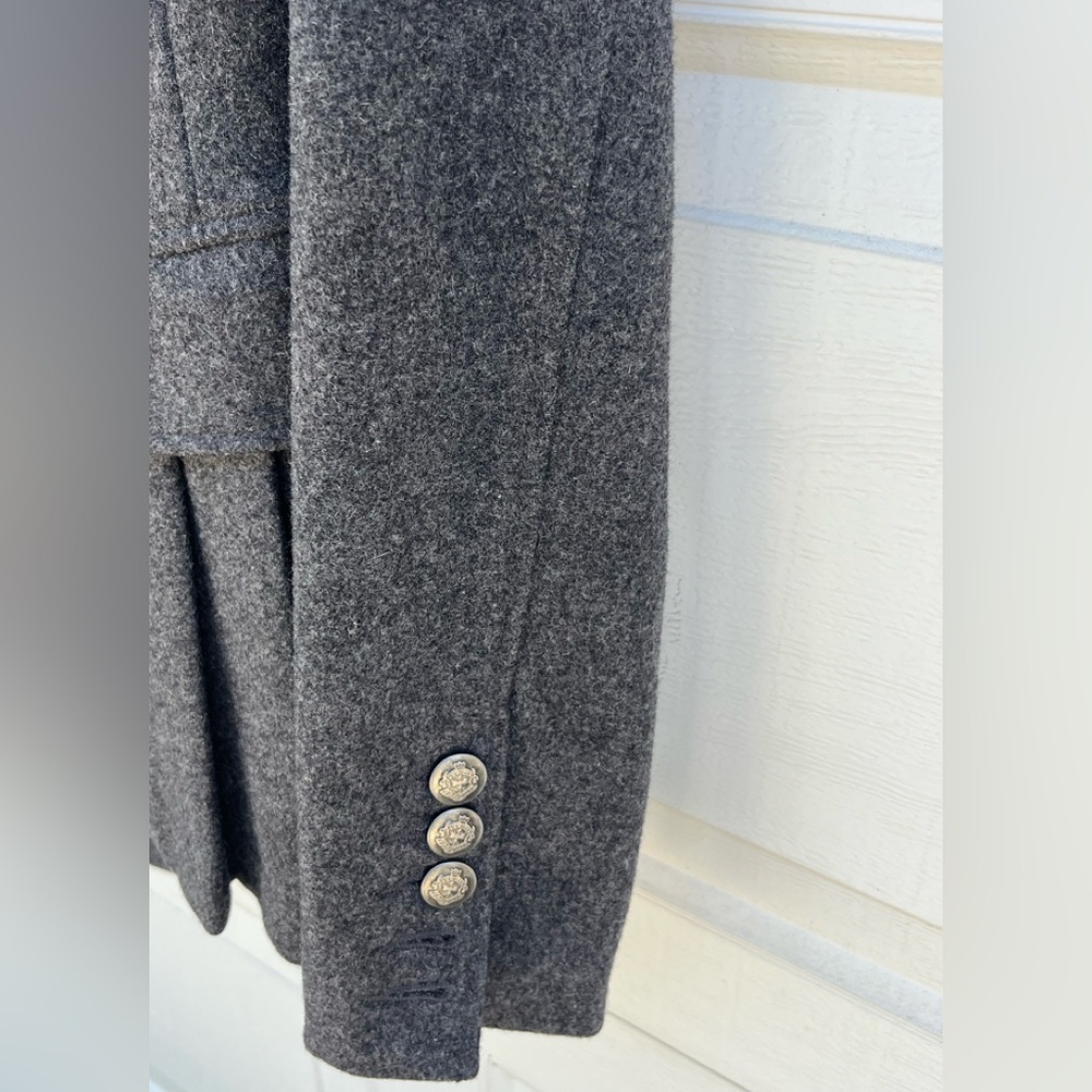 Women's VTG Free People grey Military wool Jacket size 8 - Picture 3 of 9